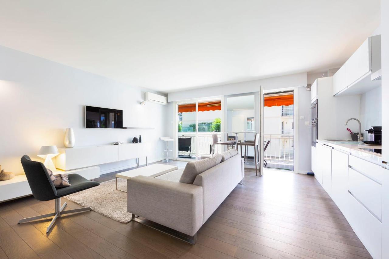 Modern Apartment 2 Bedrooms Quiet Terrace In A Palm Beach Area, 30 Meters From Seaside Cannes Kültér fotó